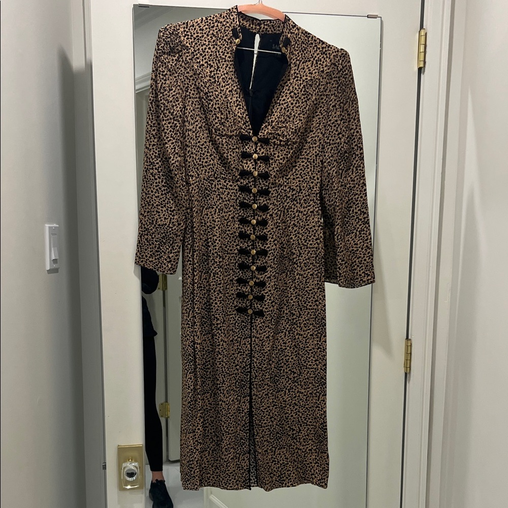 SALONI Leopard Print Dress - Black and Brown - Picture 4 of 10